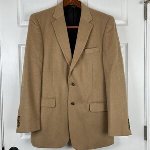SOLD Jos A Bank 100% Camel Hair Sport Coat Blazer Jacket Mens 44L